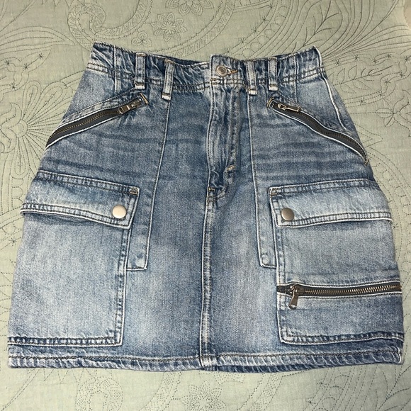 Free People We The Free 24 Denim Pocket / Zipper Skirt - Size 24 US - Picture 3 of 16
